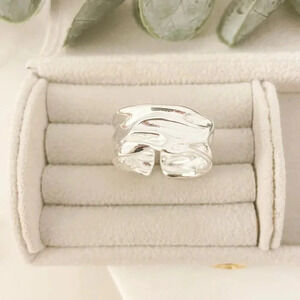 925 Sterling Silver Chunky Ring Textured Ring Large Bold Statement Ring